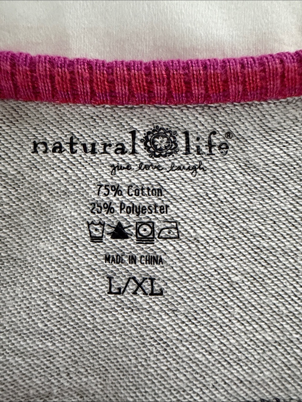 Natural Life Knit Trim Sweatshirt Size L / XL Women’s Grey - Picture 3 of 10